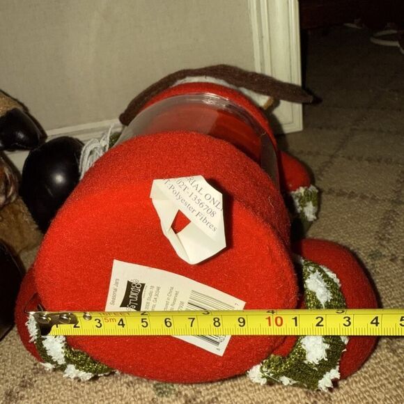 Christmas reindeer plush animals cookie / treat / candy jars set of 2 NWT - Picture 8 of 8